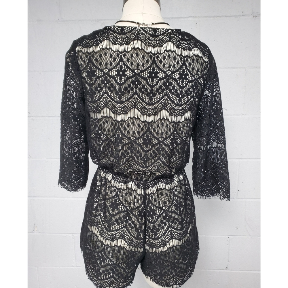 Xhilaration lance black romper 3/4 sleeves size S - Picture 4 of 5